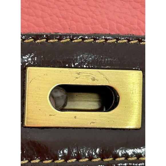 Americana By Sharif Vintage Crossbody Purse Pink Brown Strap Pockets Lined Zip - Picture 15 of 16